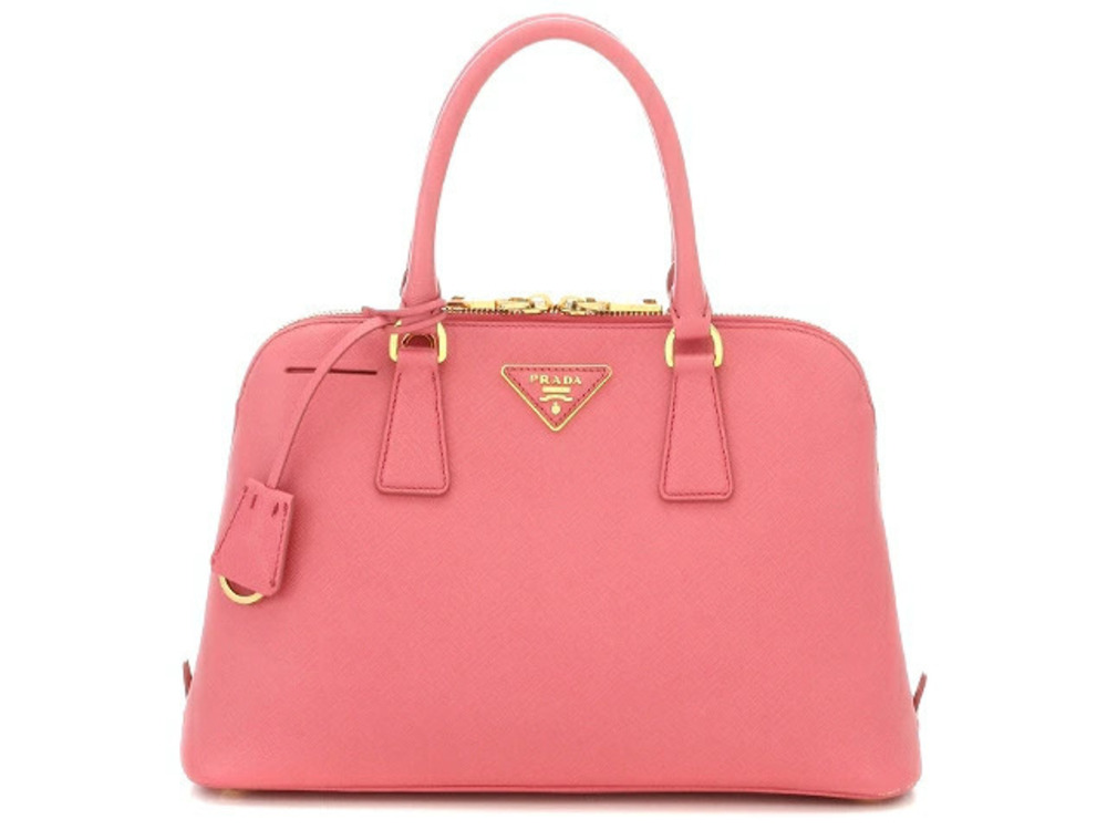 Prada Handbag Saffiano Calfskin Pink Strap